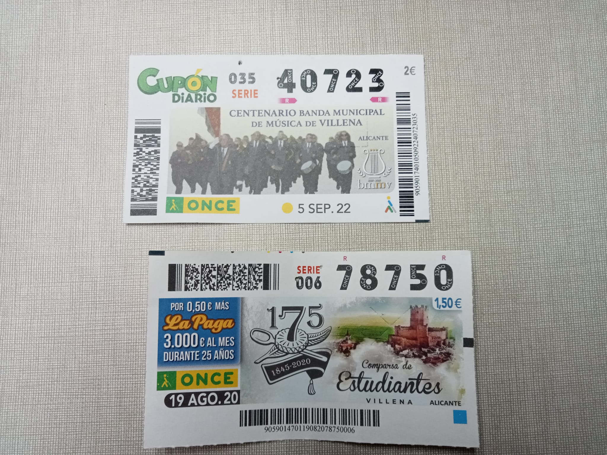 Cupones dedicados a Villena