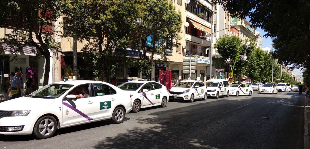 Movilización de taxistas durante el pasado verano.