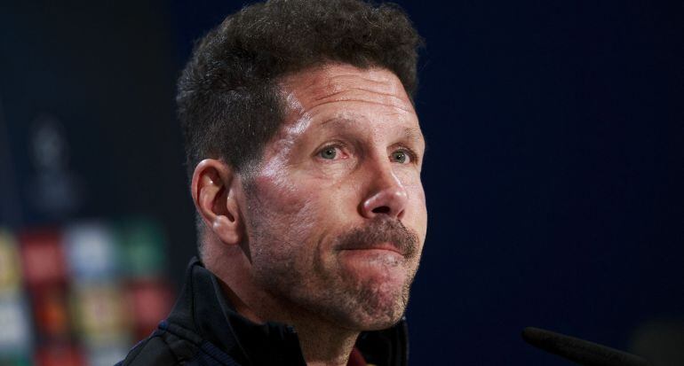 Simeone, durante una rueda de prensa previa