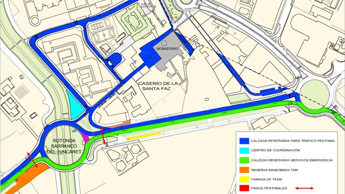 El Ayuntamiento cortará el jueves al tráfico todo el itinerario de la Santa Faz a partir de las 6 de la mañana