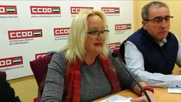 Encarna Chacón, secretaria general de CCOO Extremadura