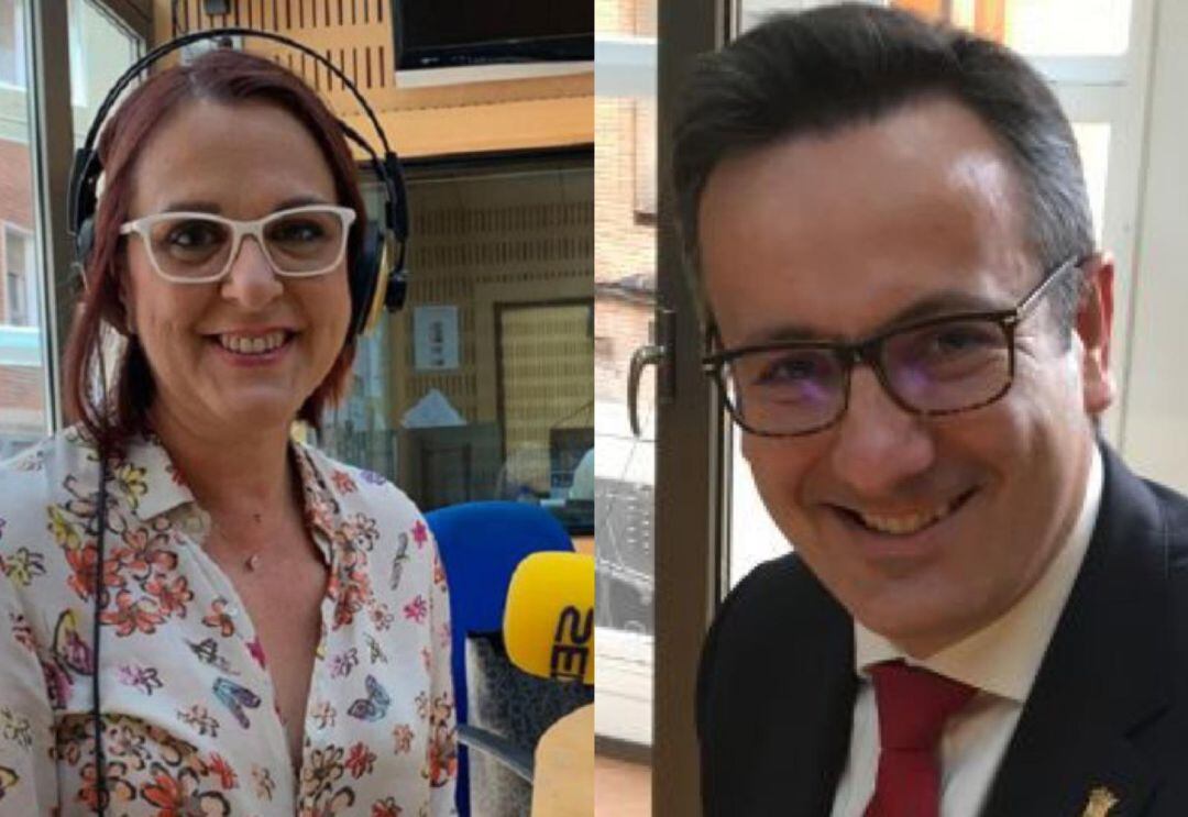 Isabel Franco (Cs) y Diego Conesa (PSOE) en los estudios de Radio Murcia. Foto archivo