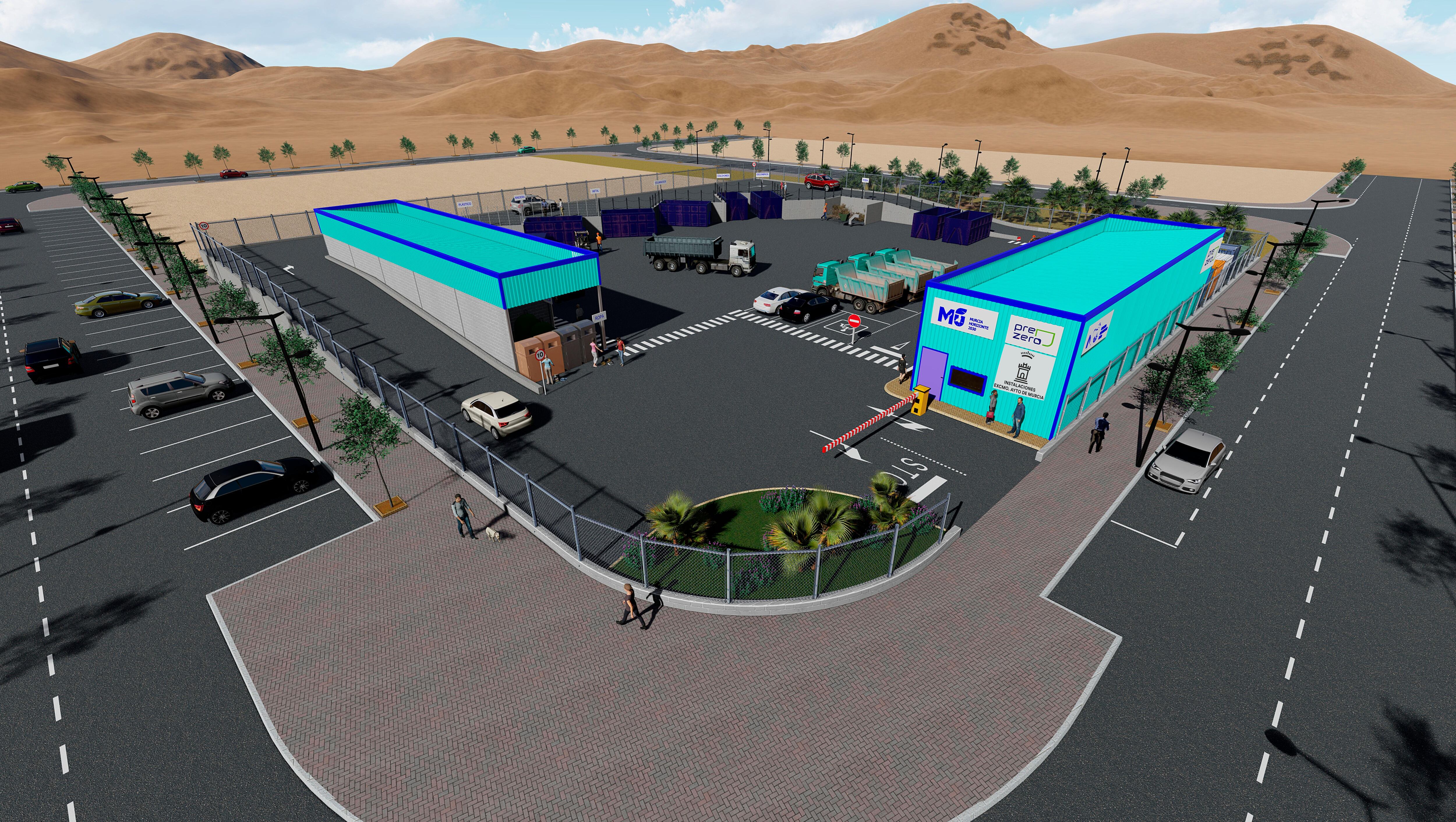 Simulación del futuro ecoparque de Cabezo de Torres, en el municipio de Murcia