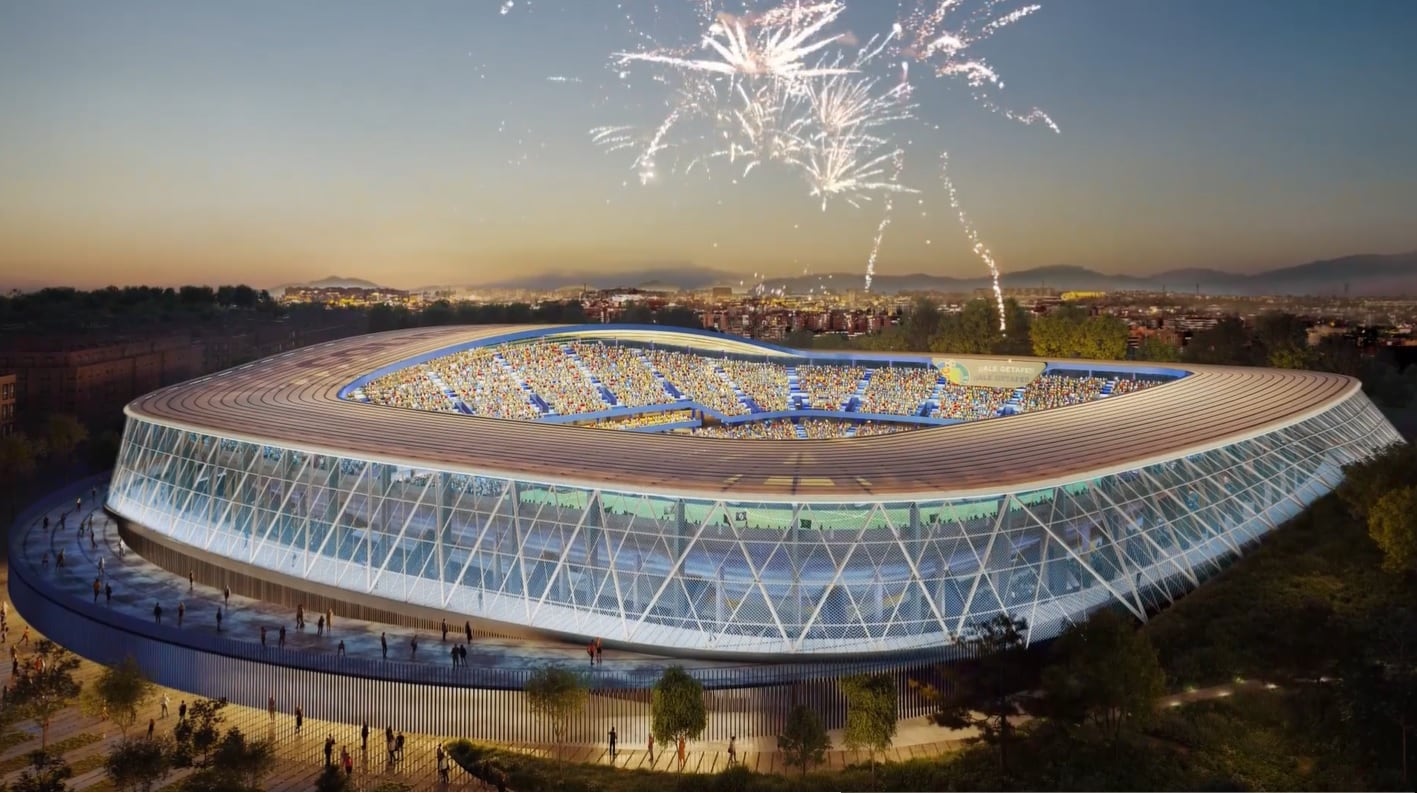 Recreación del nuevo aspecto del estadio del Getafe C.F.