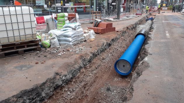 Obras de canalización del Ciclo Integral del Agua en la avenida Peris y Valero de València