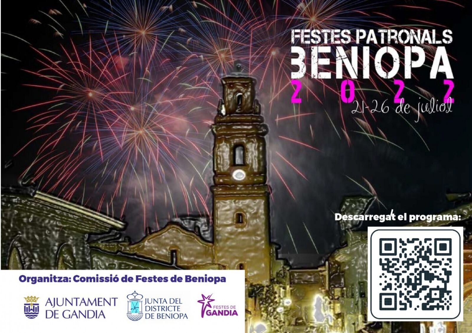 Programación de las fiestas patronales de Beniopa 2022