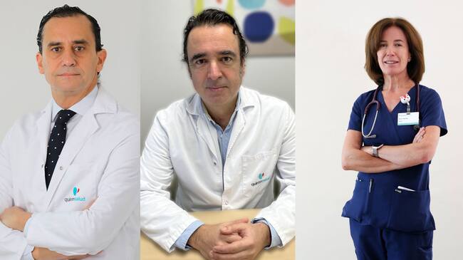 Los doctores Salvador Morales, Adolfo López y la doctora María José Lirola del Quirónsalud Sagrado Corazón