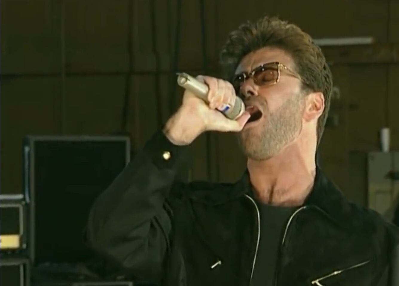 George Michael durante los ensayos con Queen del concierto tributo a Mercury en 1992