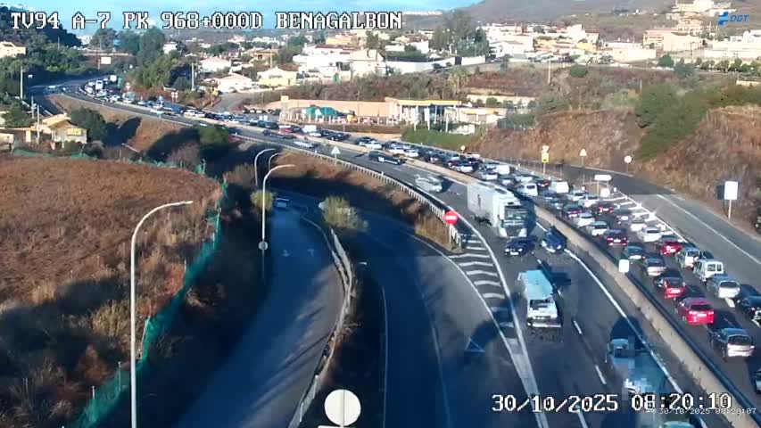Atasco en la A-7 de Málaga