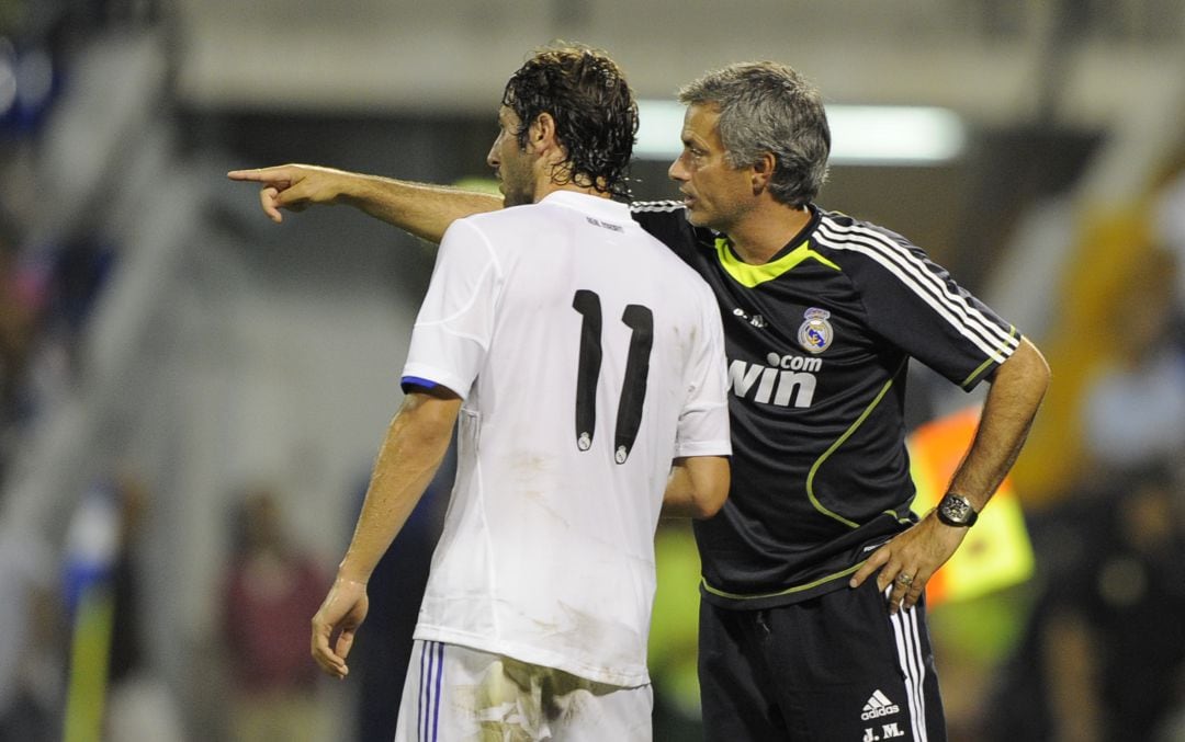 Esteban Granero y José Mourinho.