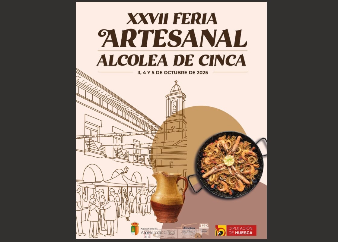 Cartel feria artesanal Alcolea de Cinca.