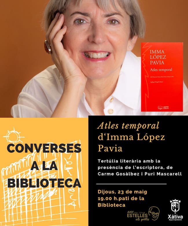 Imma López presentará en el patio de la Biblioteca su último libro «Atles temporal»