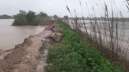 La mota del Ter a Torroella de Montgrí en un dels punts dèbils.