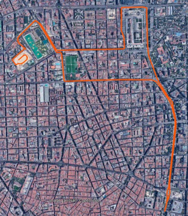 Recorrido de la carrera Go Fit.