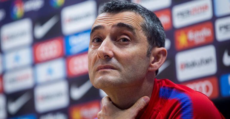 Ernesto Valverde, durante la rueda de prensa previa al duelo ante el Málaga