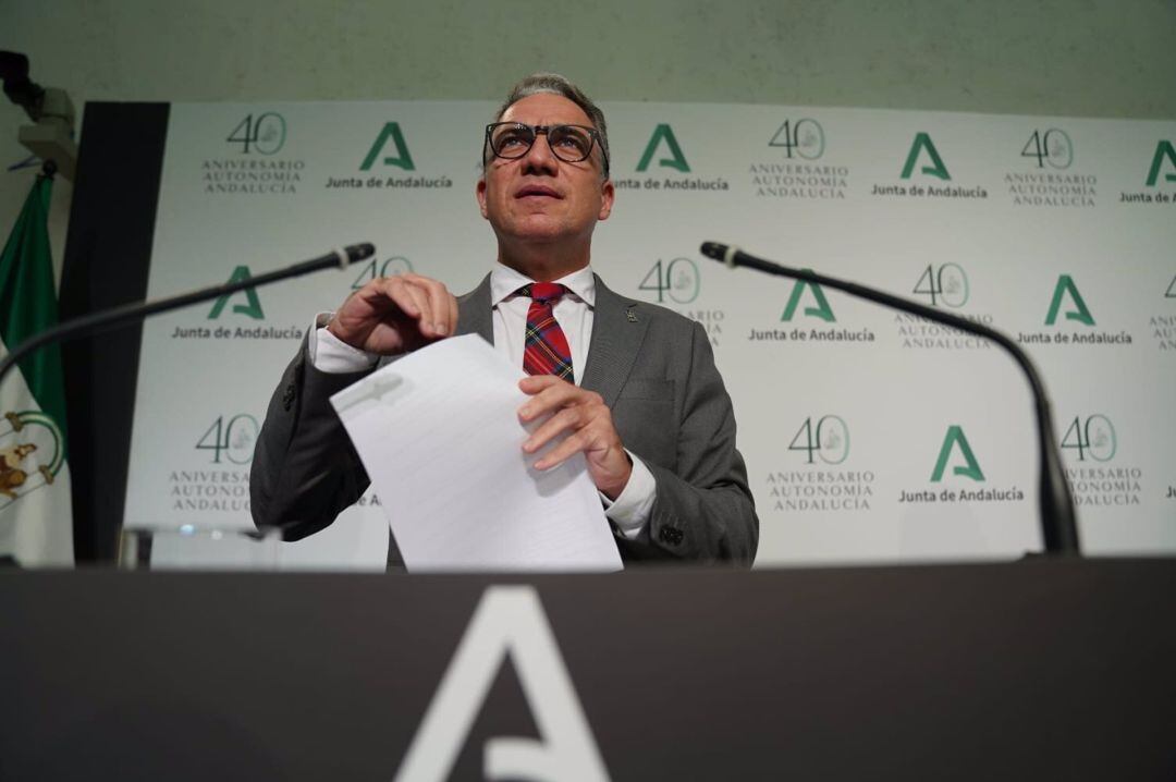 Elías Bendodo, portavoz del Gobierno andaluz