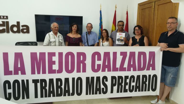 La plataforma &quot;No + precariedad&quot; organizan esta concentración en Elda 