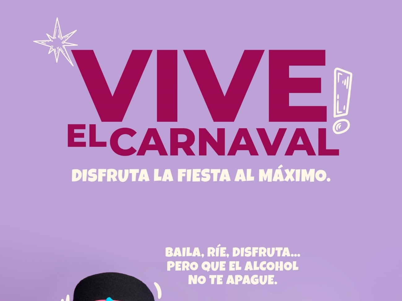 Campaña de carteles lanzada por el Ayuntamiento de Villarrobledo para evitar el consumo excesivo de alcohol durante el carnaval