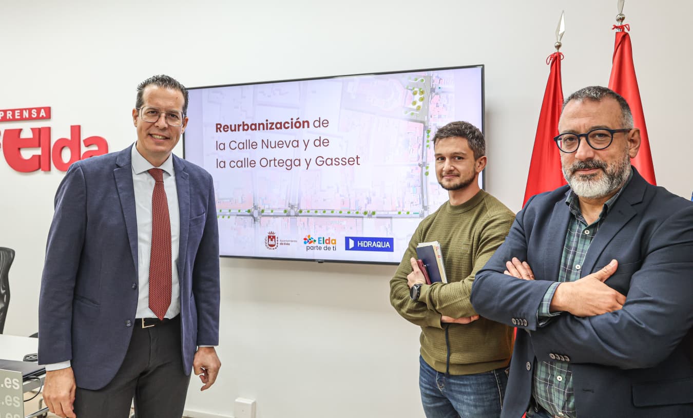 El alcalde de Elda, Rubén Alfaro, ha anunciado este lunes el inicio inminente de las obras de reurbanización de las calles Nueva y Ortega y Gasset