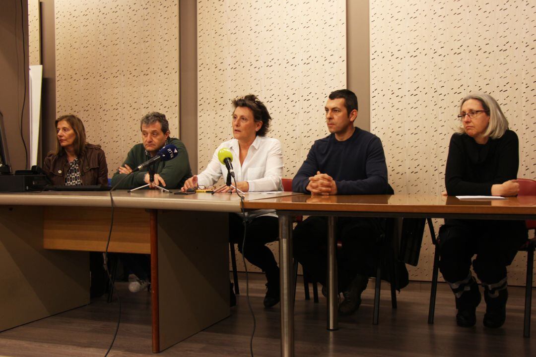 Els membres del SITCA informant en roda de premsa del continguts de la darrera sentència del GADA que els hi és de nou favorable.