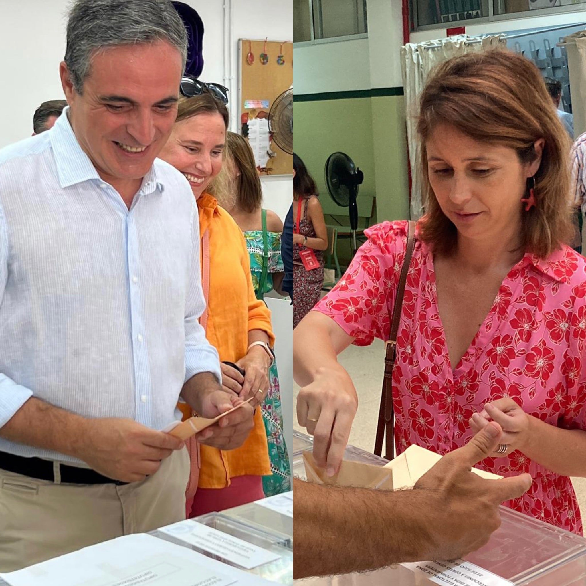 José VIcente Marí Bosó (PP) y Milena Herrera (PSOE) han votado poco después de las 9 de la mañana