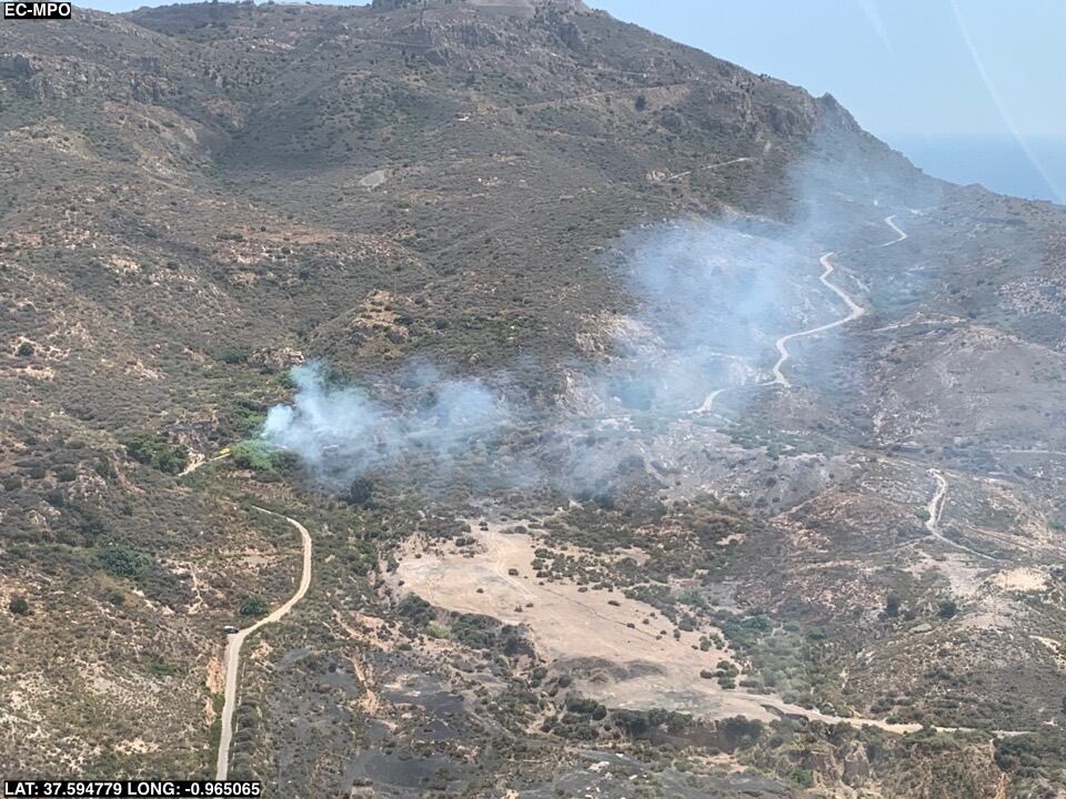 Incendio en la falda del Monte San Julián