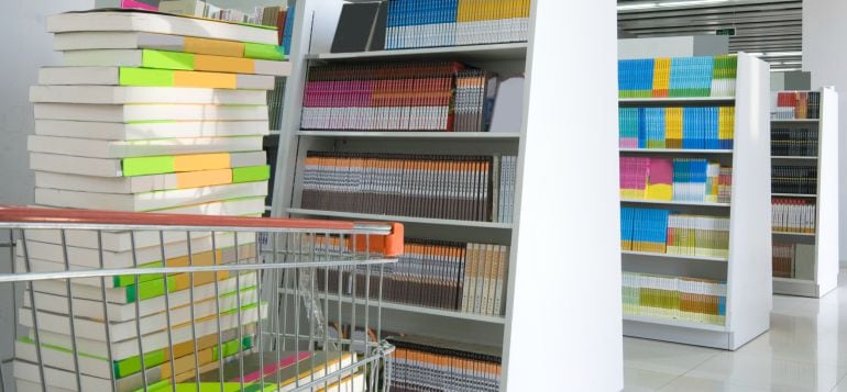 Los libros de texto en las librerías