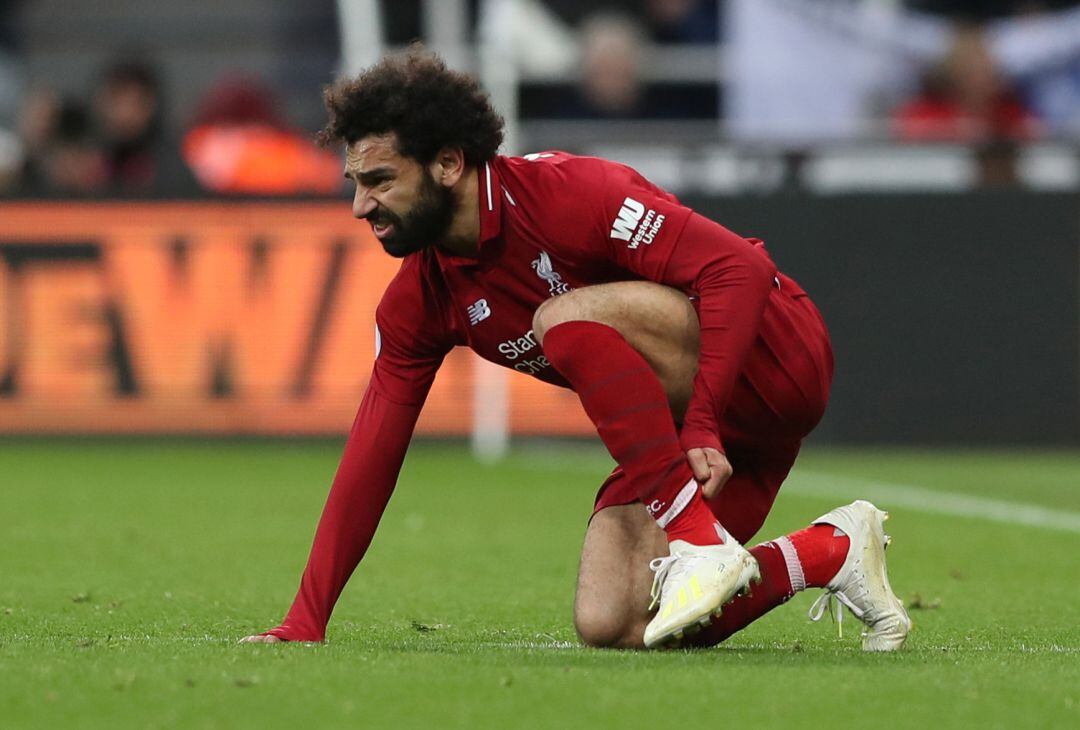 Salah, en el partido entre el Liverpool y el Newcastle.