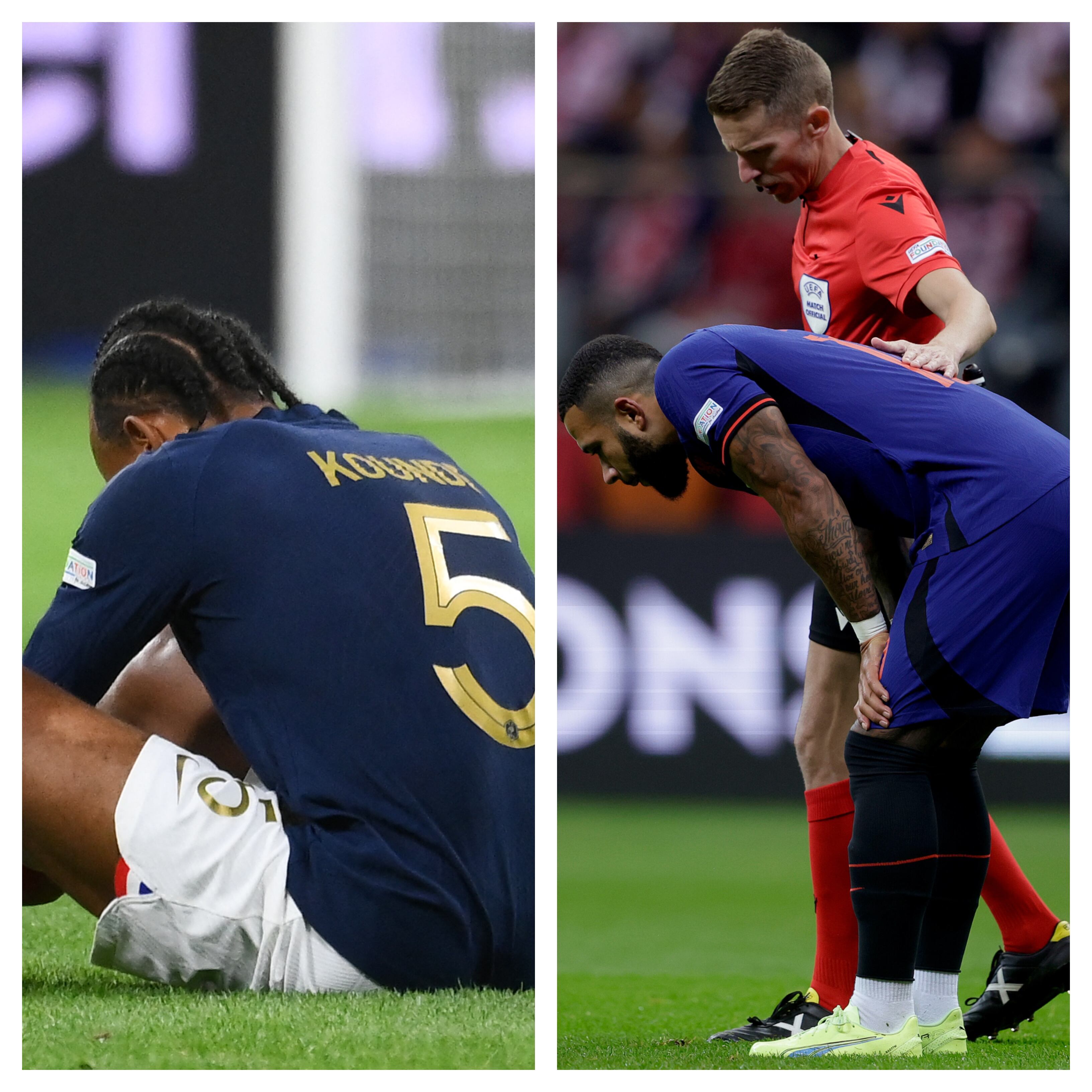 Koundé y Depay se marchan lesionados