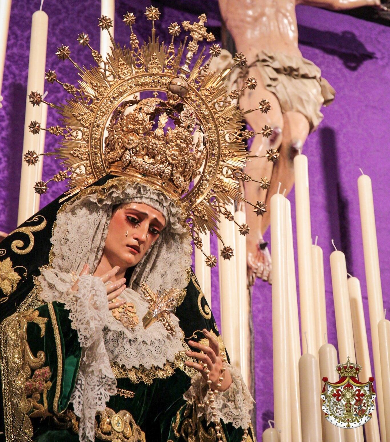 La Virgen de las Lágrimas en el reciente quinario al Cristo de la Exaltación