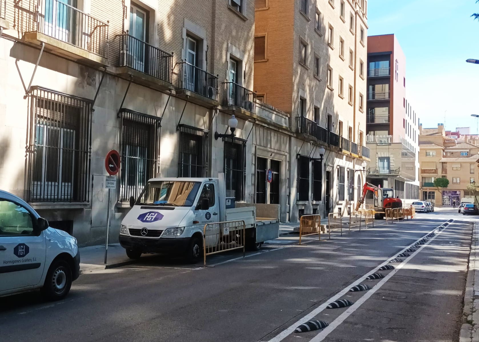 Trabajos de adecuación en la calle San Jorge de Huesca