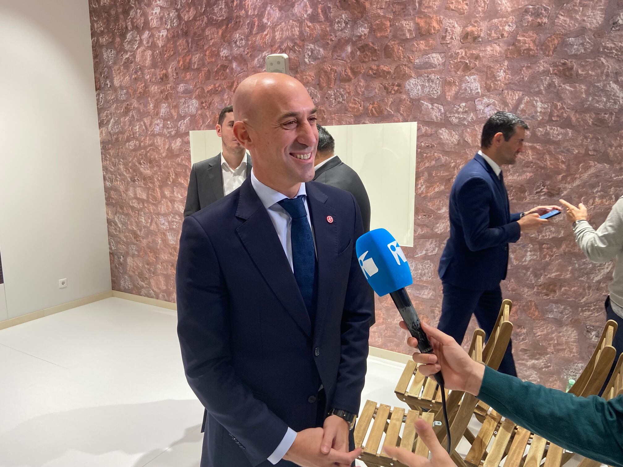 El presidente de la Federación Española , esta mañana en Fitur