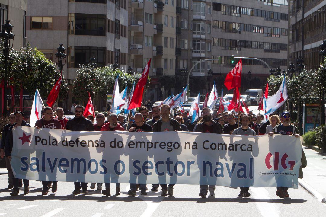 Imagen de archivo de una manifestación del Naval en Vigo