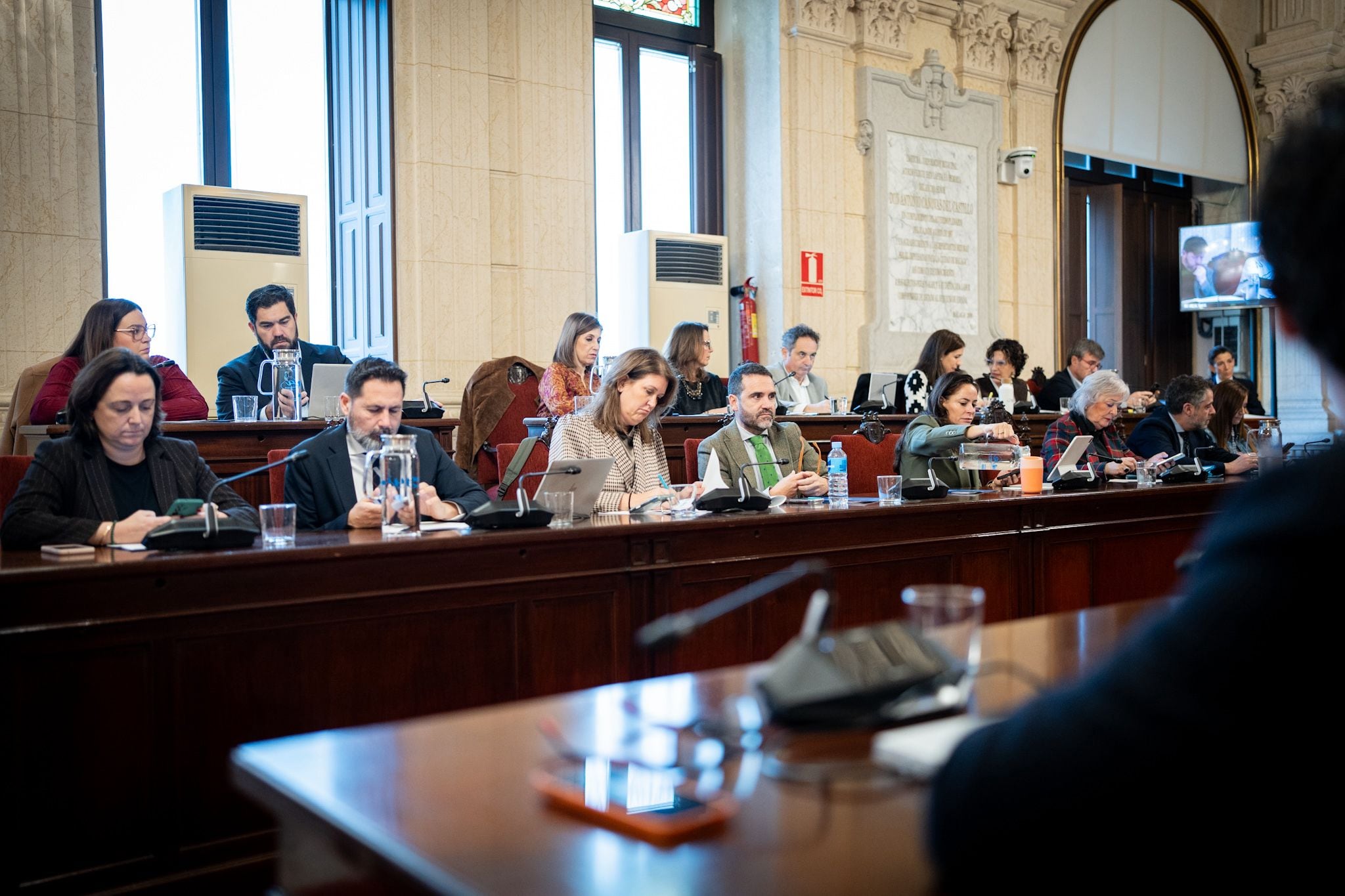 Bancada del PP en el ayuntamiento de Málaga durante el último pleno (Ayuntamiento de Málaga)