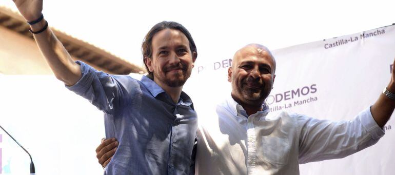 Pablo Iglesias junto a José García Molina el pasado domingo en Toledo