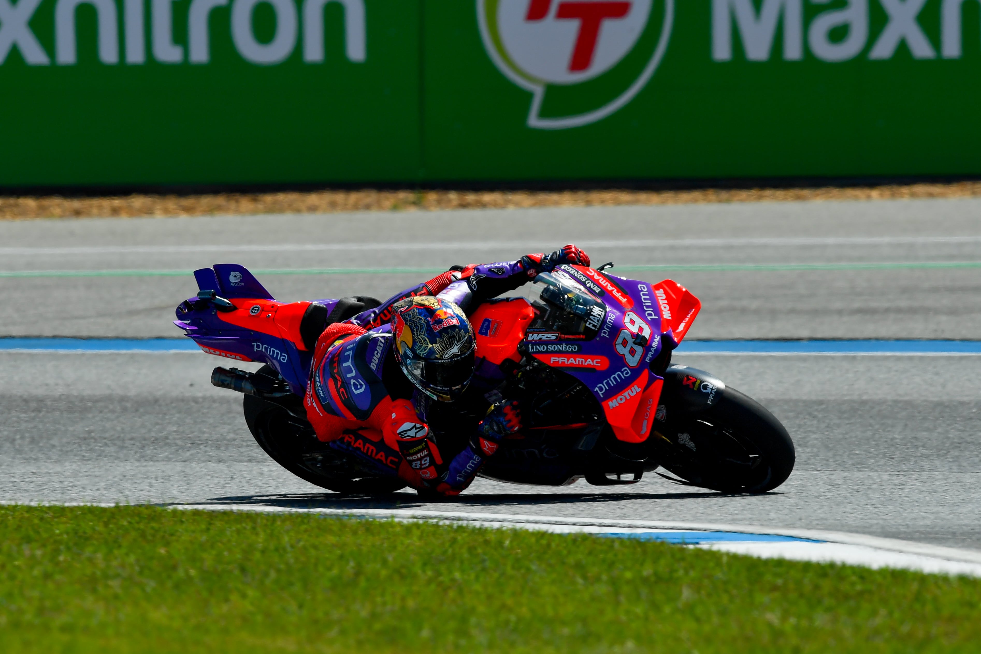 Jorge Martin, piloto del Prima Pramac Racing, en el GP de Tailandia. (Supakit Wisetanuphong/MB Media/Getty Images)