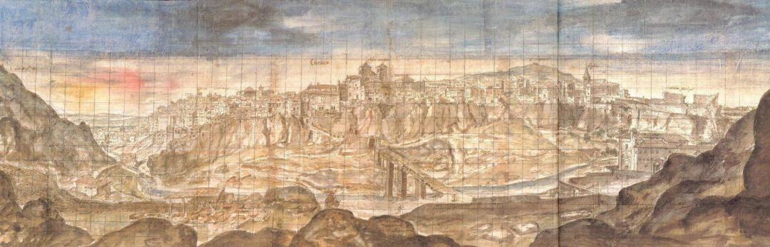 Vista de Cuenca en 1565 de Anton Van den Wyngaerde.