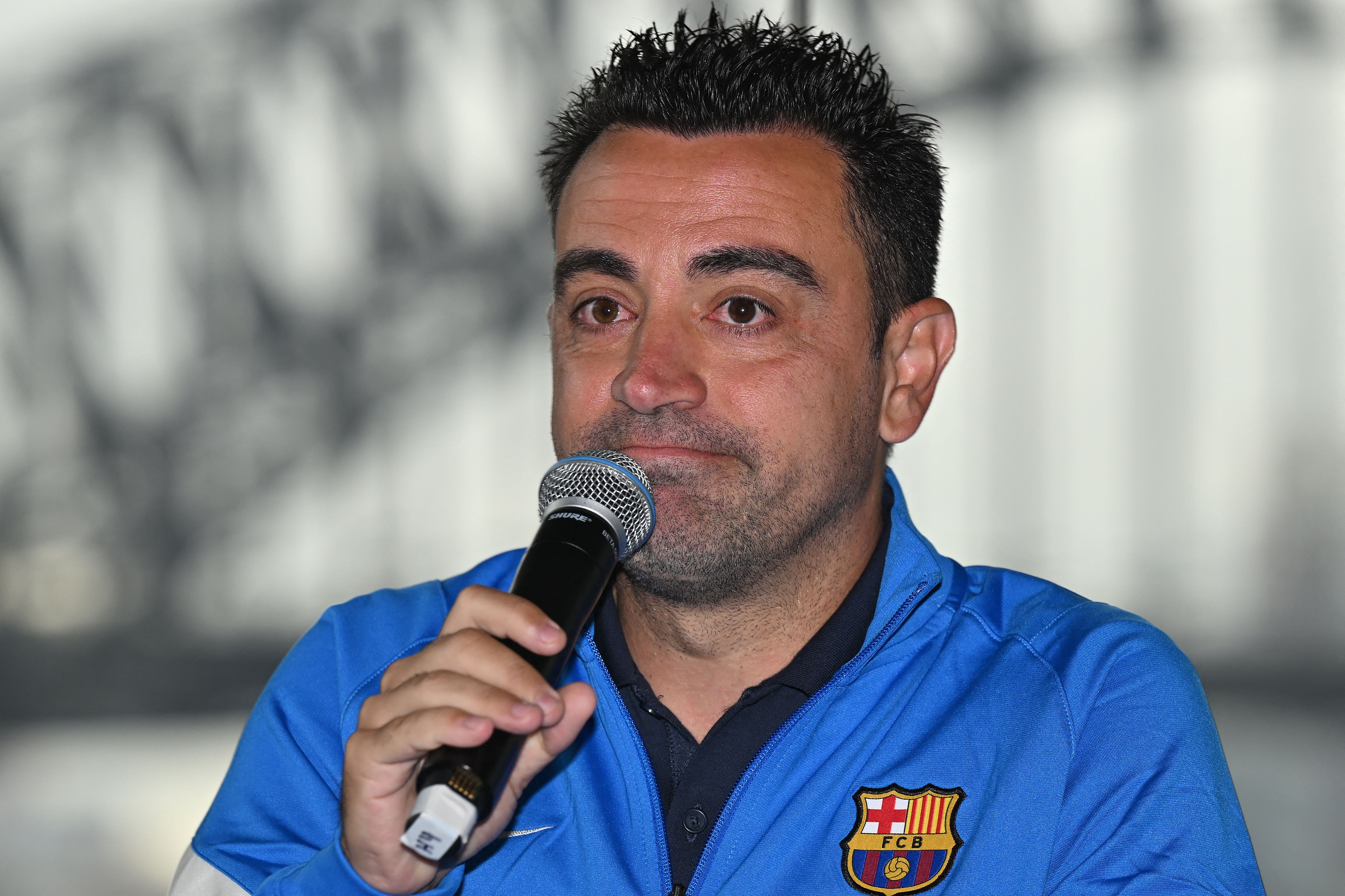 Xavi, durante una conferencia de prensa.