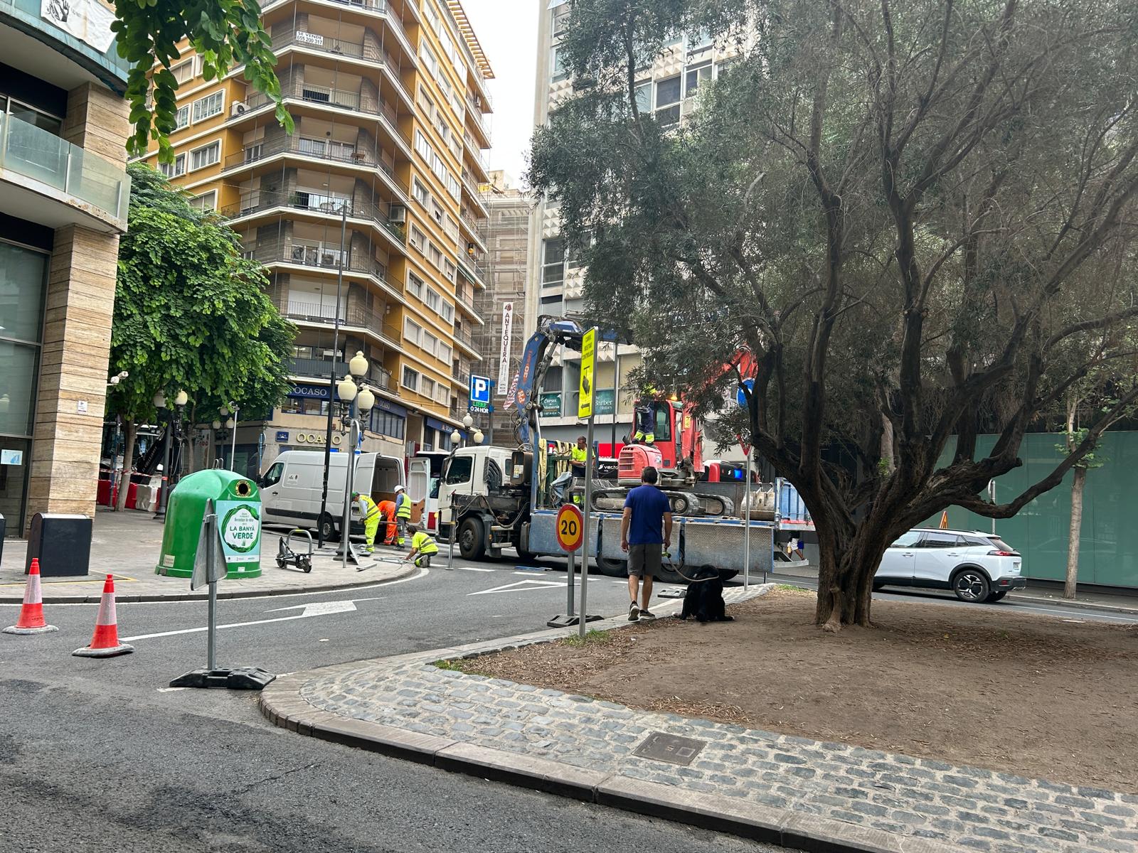 Obras en la rambla de Alicante