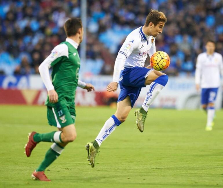 Campis controla el balón en el partido jugado ante el Leganés