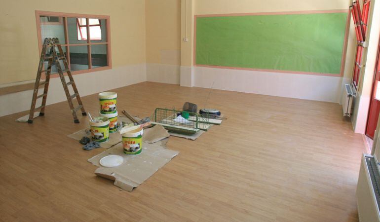 Imagen de unas obras en un colegio