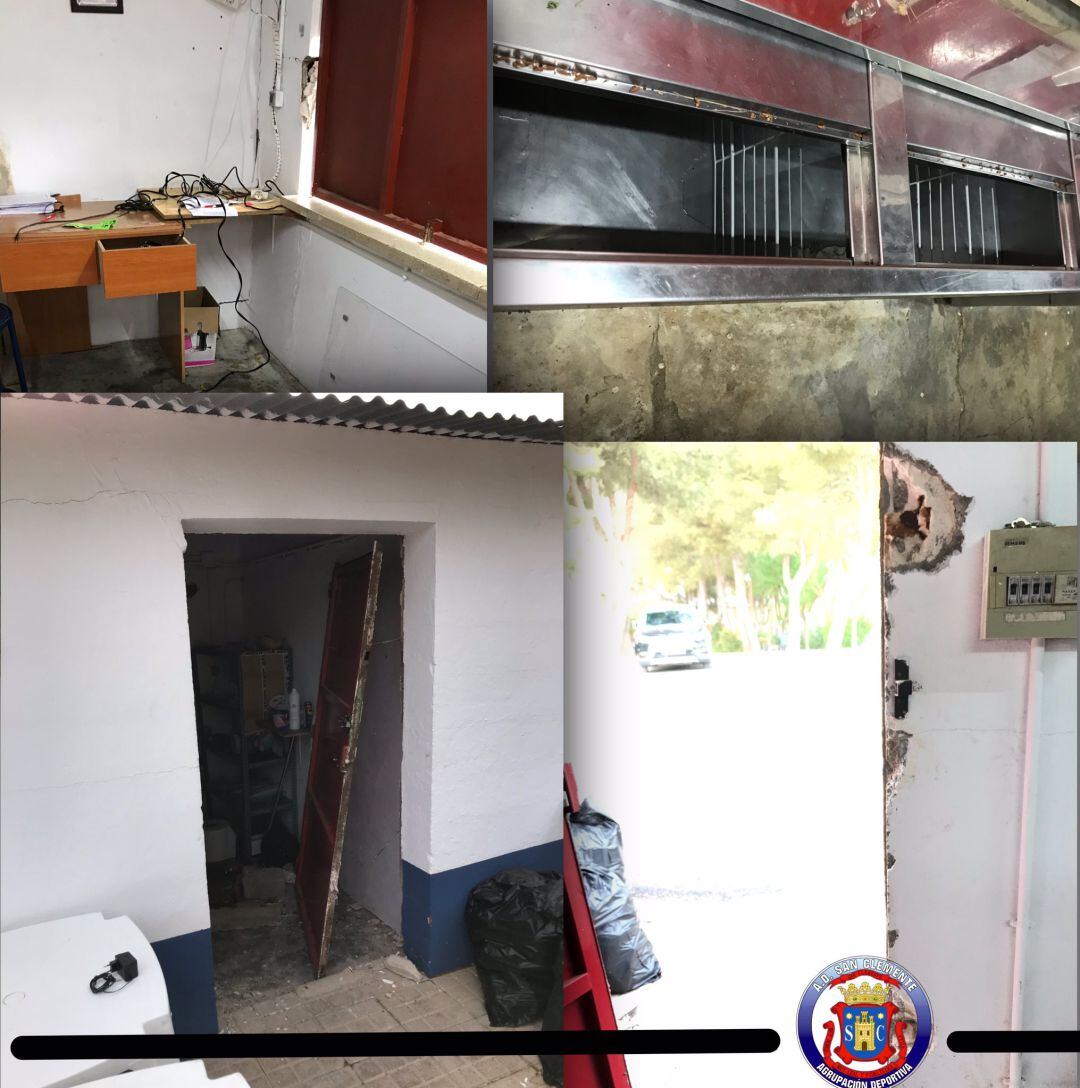 Imágenes de los destrozos