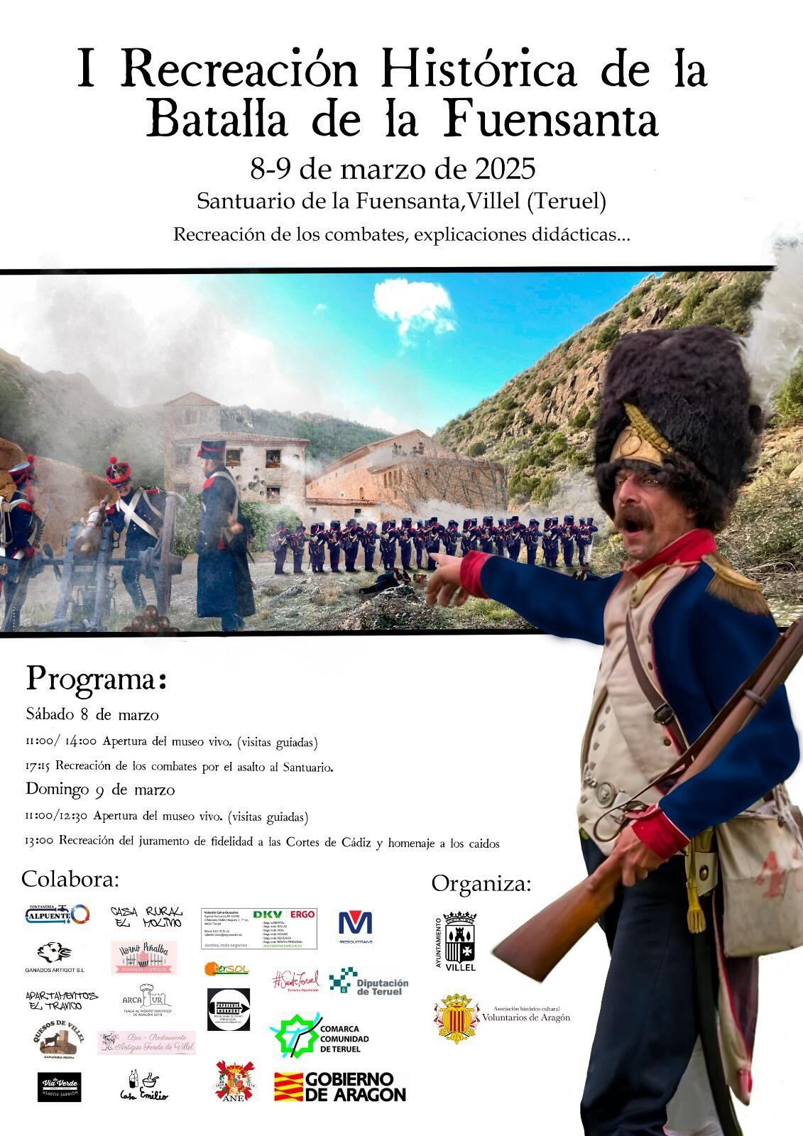 Cartel con el programa del fin de semana.