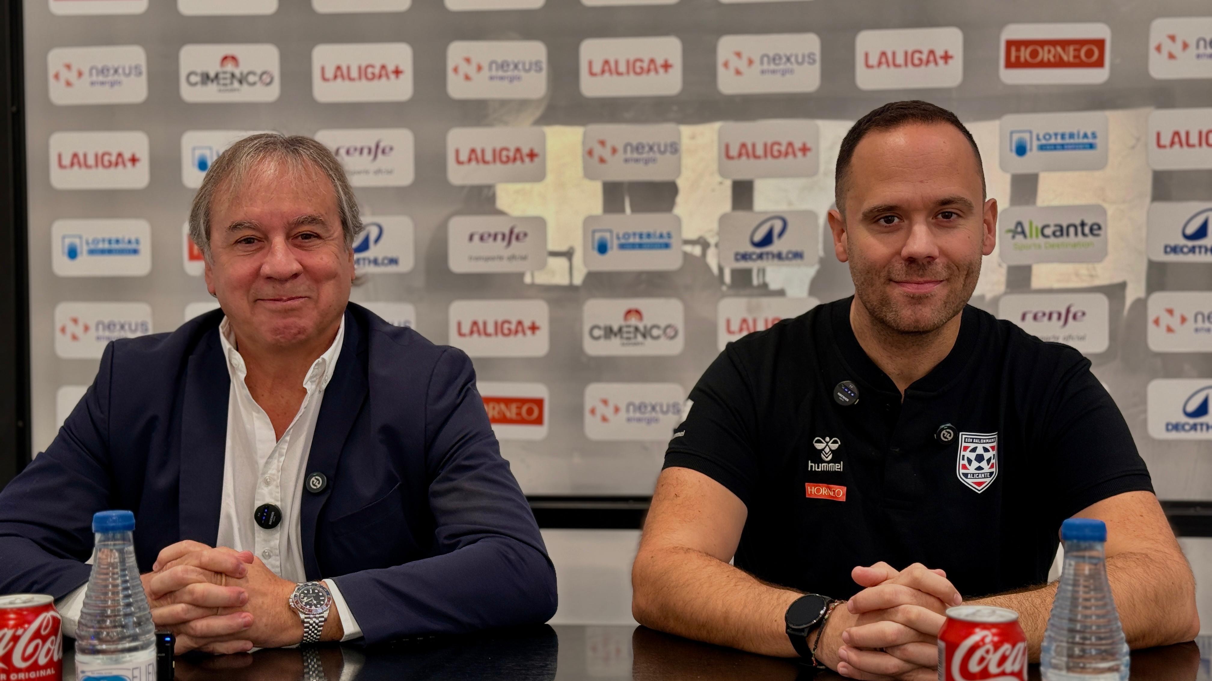 Jaime Cremades, presidente del Horneo, y Roi Sánchez, nuevo entrenador