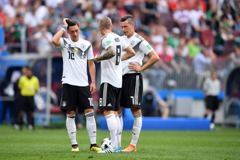 Özil, Kroos y Draxler, durante el Mundial de Rusia