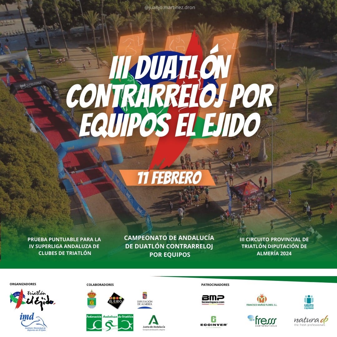 Cartel del duatlón que se celebrará en El Ejido.