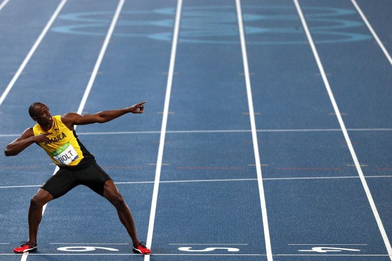 Usain Bolt celebra una victoria en Río 2016