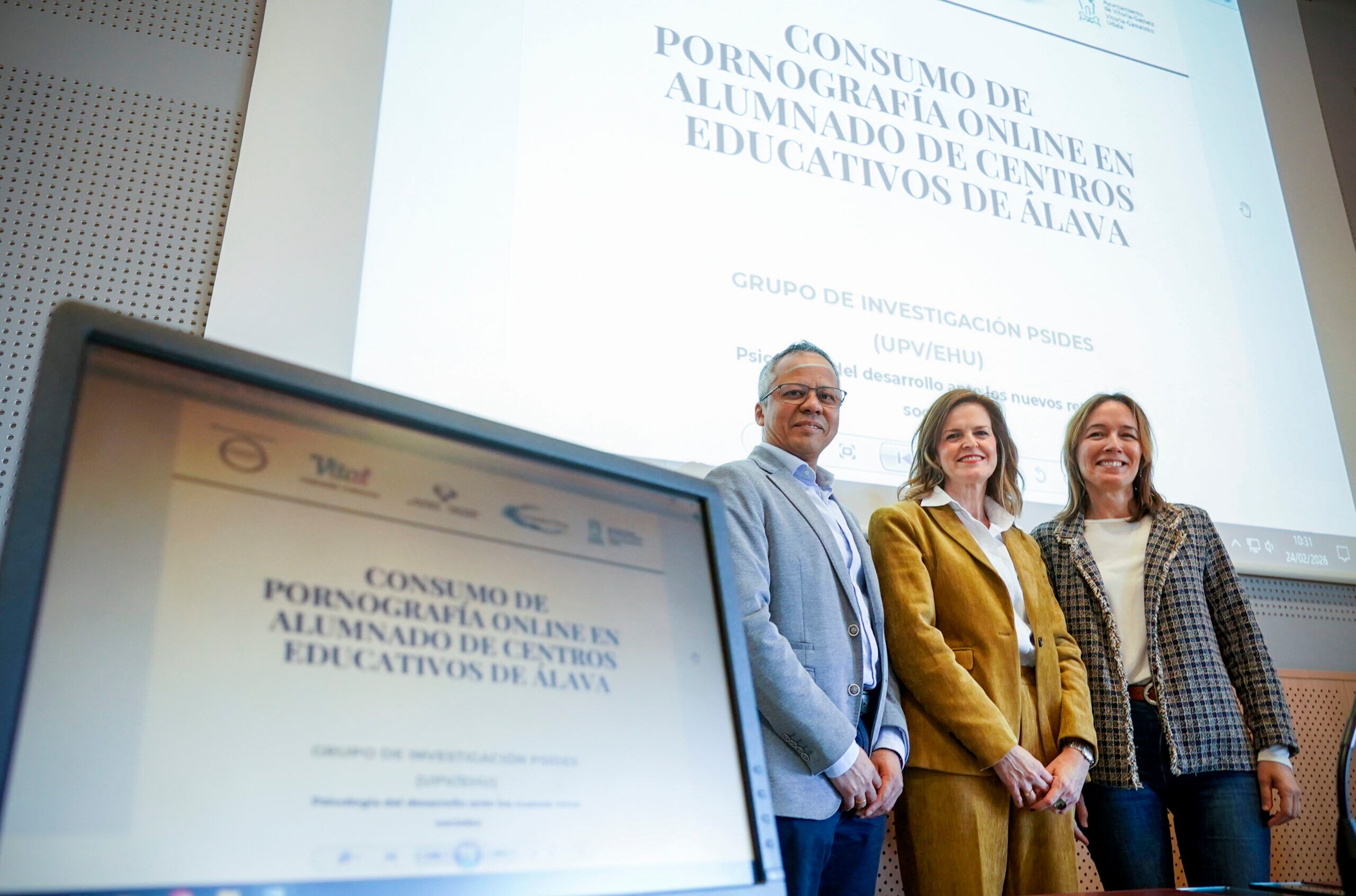 Vitoria - Gasteiz. 24.02.2026. Presentación del estudio sobre consumo de pornografía online entre adolescentes. Foto: Nuria González