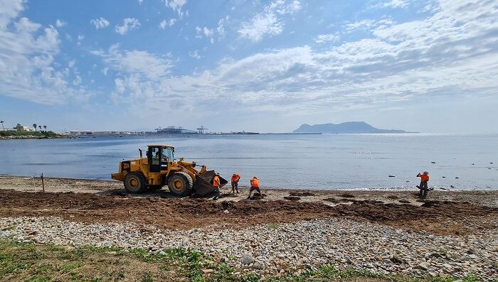 Trabajos sobre la playa de El Chinarral