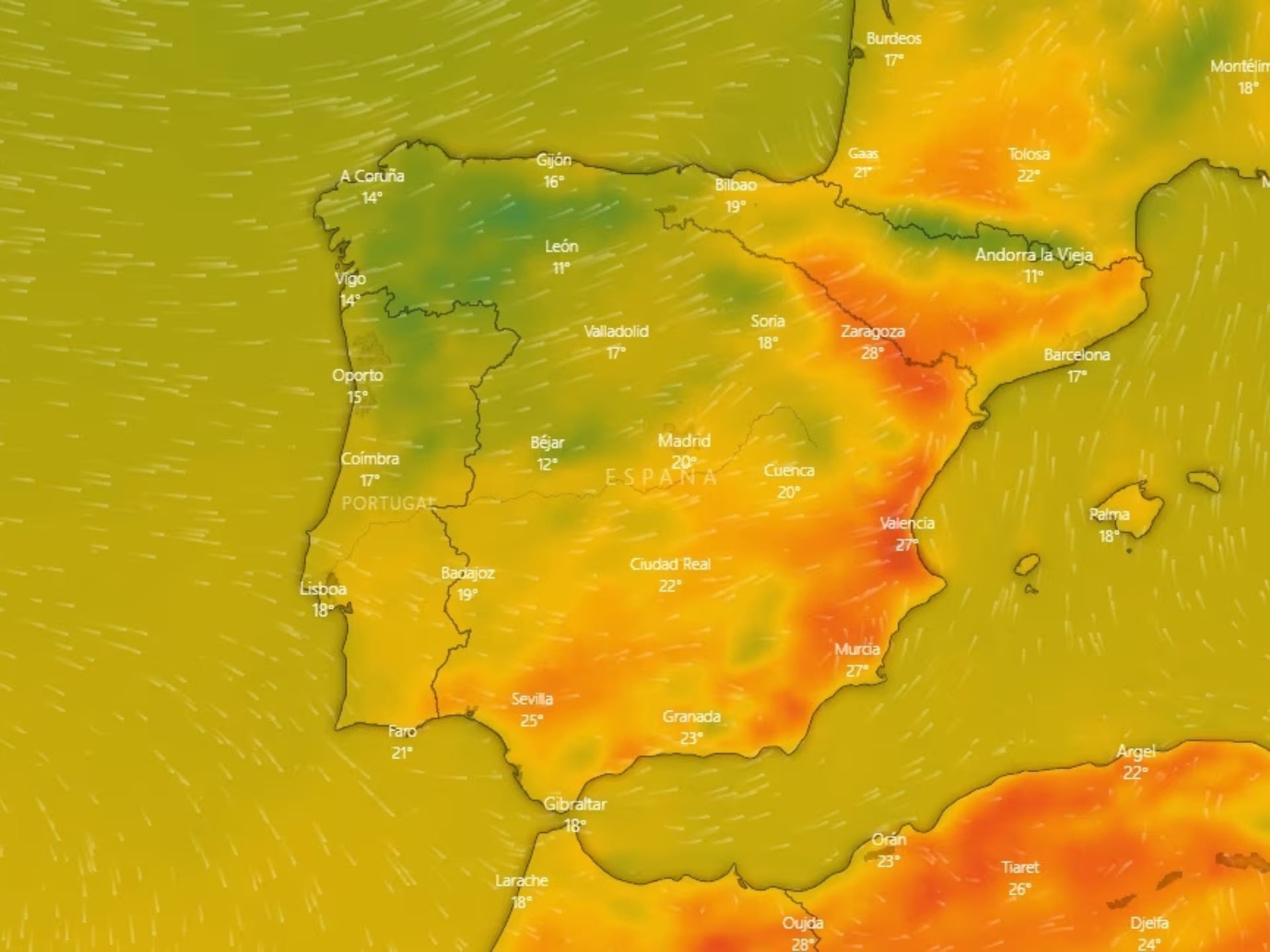 Así evolucionarán las temperaturas esta semana en España.